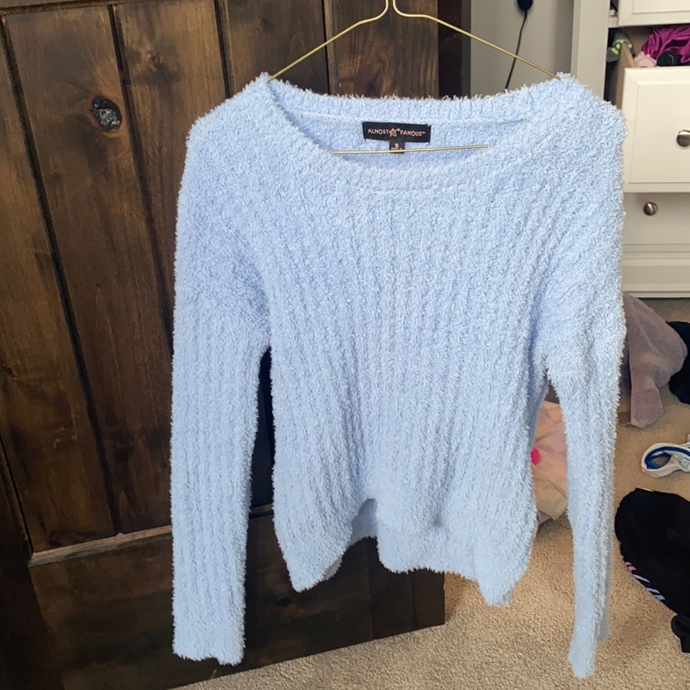 cozy blue sweater